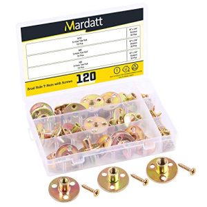 Kit di assortimento di 12 pezzi di dadi a T con fori Brad con viti M6 M8 M1 in acciaio al carbonio, dadi a T zincati con base rotonda e filettatura femmina per viti, ferramenta per mobili.  | T-Nuts T-Nuts T-Nuts