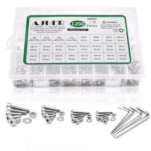 Kit di assortimento di 12 pezzi di viti a testa esagonale M2/M2.5/M3/M4, bulloni, dadi e rondelle, set di viti metriche in acciaio inossidabile da 34 pezzi, kit di piccoli bulloni e dadi.  | Set di assortimento di dadi e bulloni Set di assortimento di dadi e bulloni Set di assortimento di dadi e bulloni