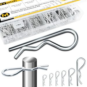 Kit di assortimento di 15 pezzi di perni di cotter, clip per perni a forma di R, in acciaio legato zincato di alta qualità, set di perni di cotter riutilizzabili per trattori, proprietari di camper, meccanici, tosaerba, 6 dimensioni.  | Spilli Spilli Spilli