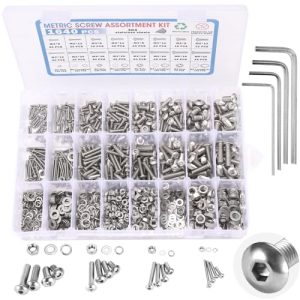 Kit di assortimento di 164 pezzi di viti metriche per macchine, assortimento di piccoli bulloni, dadi, rondelle di bloccaggio e rondelle piane in acciaio inossidabile M2 M3 M4 M5, set di viti a testa esagonale a brugola e dadi.  | Set di assortimento di viti e bulloni Set di assortimento di viti e bulloni Set di assortimento di viti e bulloni