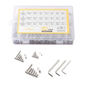 Kit di assortimento di 18 pezzi di dadi e bulloni a esagono interno M2/M3/M4, 41 viti metriche in acciaio inossidabile con testa a scomparsa, set assortito di dadi, bulloni e rondelle piane, filettatura grossa, filettatura completamente lavorata.  | Set di assortimento di viti e bulloni Set di assortimento di viti e bulloni Set di assortimento di viti e bulloni