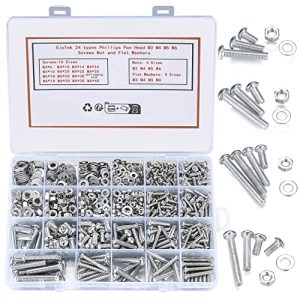 Kit di assortimento di 18 pezzi di viti, bulloni e dadi, set di viti a croce con testa a pan, dadi, bulloni e rondelle, viti a testa esagonale con socket, kit di bulloni e dadi per uso industriale, domestico ed elettronico.  | Set di assortimento di viti e bulloni Set di assortimento di viti e bulloni Set di assortimento di viti e bulloni