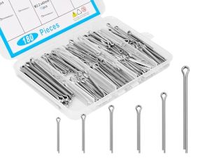 Kit di assortimento di 180 pezzi di perni a molla in acciaio inossidabile 304 di alta qualità, 6 dimensioni di perni a molla resistenti, perni hardware per automotive, macchinari, tosaerba e progetti fai-da-te.  | Spilli Spilli Spilli