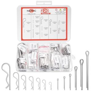 Kit di assortimento di 22 pezzi di perni cotter da 13 dimensioni, 34 perni R in acciaio inossidabile e set di perni cotter a forcina per camion e riparazione motore.  | Spilli Spilli Spilli