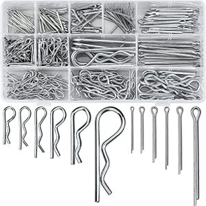 Kit di Assortimento di 25 Pezzi di Perni di Sicurezza – 12 Dimensioni – Set di Fissaggi in Acciaio Inossidabile Zincato con Capelli e Clip R  | Spilli Spilli Spilli