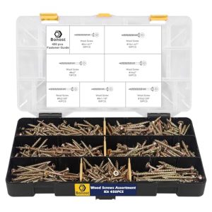 Kit di Assortimento di 45 Viti in Legno – Viti in Legno Assortite con Bit Abbinati – Set di Viti in Legno con Ingranaggio Torx per Decking, Mobili, Progetti di Falegnameria  | Viti Viti Viti