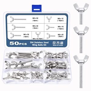 Kit di assortimento di 5 pezzi di viti a farfalla Ocr, 34 viti a farfalla in acciaio inossidabile, fasteners a bullone ad ala metrici M6  | Set di assortimento di dadi e bulloni Set di assortimento di dadi e bulloni Set di assortimento di dadi e bulloni