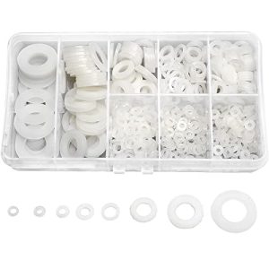 Kit di assortimento di 510 pezzi di rondelle piatte in nylon bianco per connessioni elettriche su elettrodomestici e apparecchi commerciali, (M2 M2.5 M3 M4 M5 M6 M8 M10)  | Rondelle per hardware Rondelle per hardware Rondelle per hardware