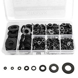 Kit di assortimento di 510 pezzi di rondelle piatte in nylon nero per connessioni elettriche su elettrodomestici e apparecchi commerciali, (M2 M2.5 M3 M4 M5 M6 M8 M10)  | Rondelle per hardware Rondelle per hardware Rondelle per hardware