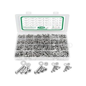 Kit di assortimento di 72 pezzi di dadi e bulloni, assortimento di bulloni in acciaio inossidabile con testa a pan Phillips 4-4#6-32#8-32#1-24, dadi, rondelle piatte e bulloni con custodia.  | Set di assortimento di dadi e bulloni Set di assortimento di dadi e bulloni Set di assortimento di dadi e bulloni