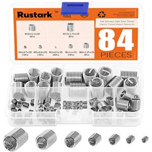 Kit di assortimento di 84 pezzi di inserti filettati in acciaio inossidabile metrico M3 M4 M5 M6 M8 M1 M12 con guaina in acciaio tipo Helicoil per riparazione viti.  | Inserti filettati Inserti filettati Inserti filettati