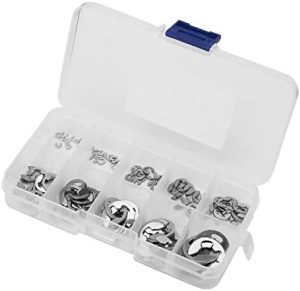 Kit di Assortimento di Anelli di Ritenzione E-Clip Esterni 120 Pezzi 10 Dimensioni Anelli Circlip E-Clip in Acciaio Inossidabile 304 con Scatola Set di Anelli di Ritenzione  | Anelli di ritenzione Anelli di ritenzione Anelli di ritenzione