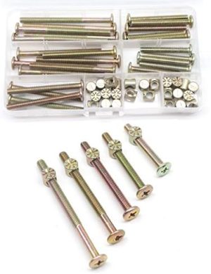 Kit di assortimento di bulloni a testa Phillips M6 con dadi a barile da 25 pezzi per sedie, mobili, kit di ricambio hardware per letti a castello e culle, M6X45Mm/55Mm/65Mm/75Mm/85Mm zincati.  | Set di assortimento di dadi e bulloni Set di assortimento di dadi e bulloni Set di assortimento di dadi e bulloni