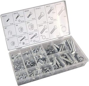 Kit di assortimento di dadi e bulloni da 24 pezzi, dimensioni metriche in mm, ferramenta  | Set di assortimento di dadi e bulloni Set di assortimento di dadi e bulloni Set di assortimento di dadi e bulloni