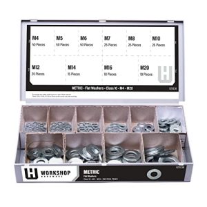 Kit di Assortimento di Fissaggi, Set di Rondelle Piatte Metriche, Normale, Varietà da 28 Pezzi, Diametri M4, M5, M6, M7, M8, M10, M12, M14, M16, M2.  | Rondelle per hardware Rondelle per hardware Rondelle per hardware