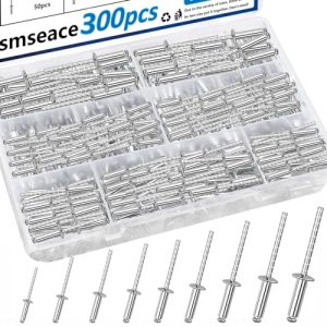 Kit di Assortimento di Rivetti in Acciaio Inossidabile da 300 Pezzi – 8 Dimensioni di Rivetti in Acciaio (1/8″, 5/32″, 3/16″) per Metallo/Mobili/Automobili/Istrumenti – Set di Rivetti in Acciaio Inossidabile  | Rivetti Rivetti Rivetti