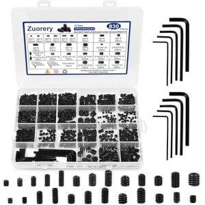 Kit di assortimento di viti a brugola 83 pezzi, 25 dimensioni metriche + SAE, viti a cupola con chiave esagonale interna, viti di sicurezza in acciaio legato classe 12.9 (M3-M8, 1/8″-4 a 5/16″-18)  | Viti Viti Viti