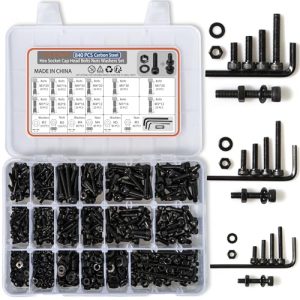 Kit di assortimento di viti a testa esagonale metriche, set di viti metriche M3 M4 M5, kit di 840 pezzi di viti, dadi e rondelle metriche, assortimento di bulloni e dadi in acciaio legato di grado 12.9.  | Set di assortimento di viti e bulloni Set di assortimento di viti e bulloni Set di assortimento di viti e bulloni