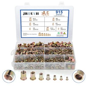 Kit di Rivetti a Dado da 915 Pezzi con Filettatura Metri, Assortimento di Rivnut M3 M4 M5 M6 M8 M10 M12, Inserti in Acciaio al Carbonio Zincato – Kit di Nutserts  | Inserti filettati Inserti filettati Inserti filettati