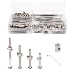 Kit di Sostituzione Viti per Lettino Bambino 4 Pezzi – Viti a Testa Esagonale M6X4Mm/ 5Mm/ 6Mm/ 7Mm/ 8Mm con Dadi a Barile per Letti, Testate, Sedie e Mobili.  | Set di assortimento di viti e bulloni Set di assortimento di viti e bulloni Set di assortimento di viti e bulloni