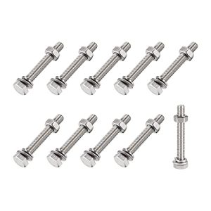 Kit di viti a testa esagonale, bulloni, dadi, rondelle piane e rondelle di bloccaggio (M6X45Mm) 10 set, kit assortito in acciaio inossidabile 304 – Per elettrodomestici  | Set di assortimento di dadi e bulloni Set di assortimento di dadi e bulloni Set di assortimento di dadi e bulloni