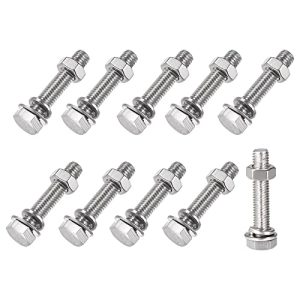 Kit di Viti a Testa Esagonale, Bulloni, Dadi, Rondelle Piane e Rondelle di Bloccaggio (M8X40Mm) 10 Set, Kit di Assortimento in Acciaio Inossidabile 304 – Per Elettrodomestici  | Set di assortimento di dadi e bulloni Set di assortimento di dadi e bulloni Set di assortimento di dadi e bulloni