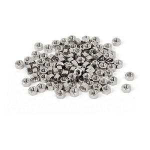 M1.4 X 1.5Mm Dadi Esagonali Nichelati Fissaggi Colore Argento 100 Pezzi  | Noci Noci Noci