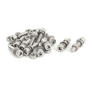 M5X20Mm Vite a testa esagonale con dado e rondella in acciaio inox 304 – 12 set  | Set di assortimento di dadi e bulloni Set di assortimento di dadi e bulloni Set di assortimento di dadi e bulloni