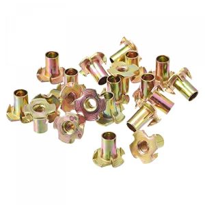 M6X14Mm T-Nuts 4 Pronged Tee Nut Inserti Filettati in Acciaio al Carbonio per Legno – 24 Pezzi  | Inserti filettati Inserti filettati Inserti filettati