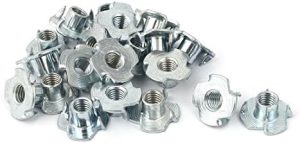 M8 Metric 4 Prong T-Nut per Gambe di Tavolo, Parete per Arrampicata, Lavorazione del Legno, Supporta Mobili in Legno, Confezione da 20 Pezzi  | T-Nuts T-Nuts T-Nuts