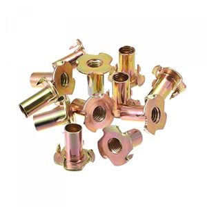 M8X20Mm T-Nuts 4 Prong T-Nut Inserti Filettati in Acciaio al Carbonio per Legno 12 Pezzi  | T-Nuts T-Nuts T-Nuts