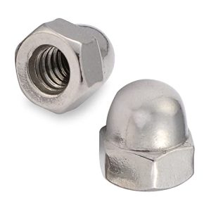 Noci a cappello a forma di ghianda M6-1.0, testa a cupola, in acciaio inox 304 18-8, finitura liscia, confezione da 25 pezzi  | Noci Noci Noci