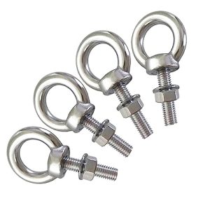 Occhiello per spalla, 4 pezzi di occhielli M8 in acciaio inox 1,2″ occhielli pesanti viti con ganci ad anello, con rondelle e dadi, lunghezza filettatura occhiello 30 mm  | Bulloni Bulloni Bulloni