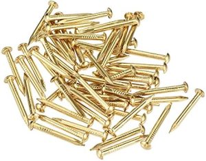 Piccole chiodi in ottone da 2Mm x 20Mm (DxL) per accessori fai-da-te per scatole di legno, confezione da 60 pezzi.  | Unghie Unghie Unghie