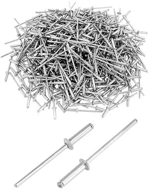 Rivetti ciechi in alluminio, 500 pezzi 1/8″ X 1/2″ (3,2X12mm) assortimento di rivetti pop, rivetto cieco, argento  | Rivetti Rivetti Rivetti