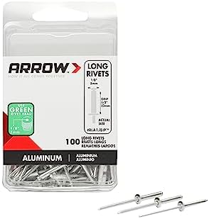 Rla1/8Ip Rivetti Pop in Alluminio da 1/8 Pollice per Metallo, Tessuto, Pelle e Riparazioni Auto, Confezione da 100  | Rivetti Rivetti Rivetti