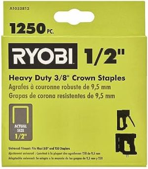 Ryobi 1,25 Pc. 3/8″ X 1/2″ Graffette a corona pesanti – A133812  | Elementi di fissaggio accorpati Elementi di fissaggio accorpati Elementi di fissaggio accorpati