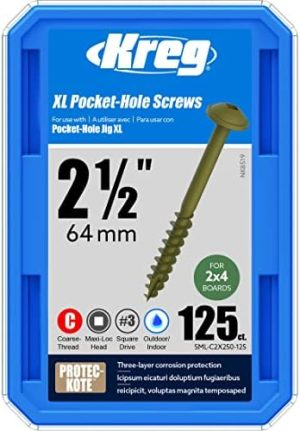 Screws Hd Pocket Sml-C2X250-125, 2-1/2 Pollici (125 Pezzi)  | Viti Viti Viti