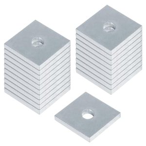 Set di 2 Piastre di Lavaggio per Struttura Quadrata, Dimensione Bullone 1/4″, Adatte per Canale Strutturale da 1-5/8″, Piastra di Supporto Piatta in Acciaio Elettro-Galvanizzato, Spessore 5,6 mm  | Rondelle per hardware Rondelle per hardware Rondelle per hardware