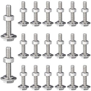 Set di 2 Viti a Testa Esagonale in Acciaio Inossidabile, Dadi, Rondelle Piane, Dadi e Viti Spesse in Acciaio Inossidabile, Completamente Filettati da Bullone (1/4-2X1-1/2″)  | Set di assortimento di dadi e bulloni Set di assortimento di dadi e bulloni Set di assortimento di dadi e bulloni