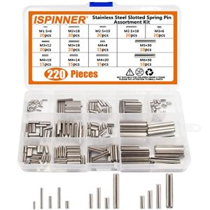 Set di 220 Pezzi di Pin a Molla, Assortimento di Pin a Molla in Acciaio Inossidabile con Fessura M1.5 M2 M2.5 M3 M4 M5 M6  | Spilli Spilli Spilli