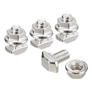 Set di bulloni a T M5X10Mm Drop-In e dadi flangiati esagonali M5, 10 set di viti a T con testa a martello per profilo in alluminio della serie 20.  | T-Nuts T-Nuts T-Nuts