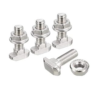 Set di bulloni a T M8X25Mm Drop-In e dadi esagonali flangiati M8, 10 set di bulloni a T con testa a martello, viti a forma di T scorrevoli per profili in alluminio della serie 40  | Set di assortimento di dadi e bulloni Set di assortimento di dadi e bulloni Set di assortimento di dadi e bulloni