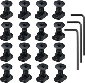 Set di Sostituzione Viti T-Nut da 14 Pezzi, Compatibile con Montaggio su Binario, Con 3 Chiavi Allen per Sistemi di Binari Standard (Viti Lunghe 12Mm)  | Set di assortimento di dadi e bulloni Set di assortimento di dadi e bulloni Set di assortimento di dadi e bulloni