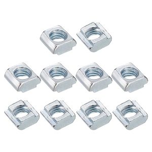 T Nuts, 100Pcs – Dadi a T in acciaio al carbonio nichelato, bulloni a T della serie 2020 M6 con testa a martello, dadi a T scorrevoli per profili in estrusione di alluminio (Argento)  | T-Nuts T-Nuts T-Nuts