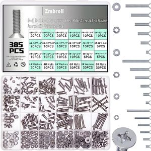 Viti a testa piatta #4-4#6-32#8-32, assortimento di dadi, bulloni e rondelle in acciaio inossidabile, fissaggi Phillips, kit di dadi a testa svasata per elettricisti, viti piccole, viti di montaggio.  | Set di assortimento di viti e bulloni Set di assortimento di viti e bulloni Set di assortimento di viti e bulloni