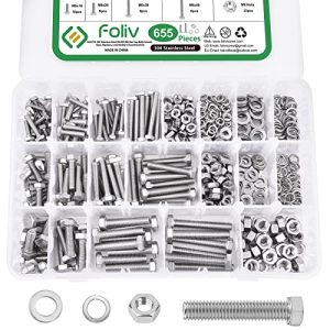 Viti di Alta Resistenza, Kit di Assortimento di Viti e Dadi da 655 Pezzi, Kit di Viti e Dadi Metrici M4 M5 M6 in Acciaio Inossidabile 304, Inclusi 12 Formati Comuni  | Set di assortimento di dadi e bulloni Set di assortimento di dadi e bulloni Set di assortimento di dadi e bulloni