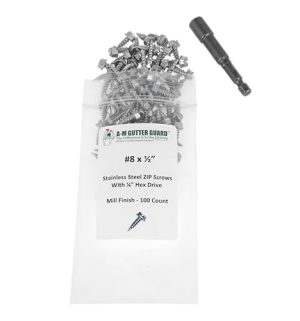 – Viti in acciaio inox #8 da 1/2″ – Punta auto-perforante con avvio facile – Finitura mill – Testa a dado esagonale da 1/4″ – Confezione da 100 – Include un cacciavite esagonale magnetico da 1/4″ – Per installazione grondaie  | Viti Viti Viti