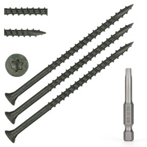 Viti in legno #1 X 3-1/2″, Viti da ponte a testa piatta con drive T25 Star Torx, Verdi, 58 pezzi (1Lb)  | Viti Viti Viti