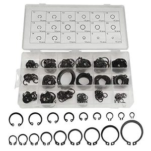 Xingyheng 225 Pezzi 18 Dimensioni Anelli di Ritenzione in Acciaio Legato Circlip Snap Ring Kit di Assortimento di Rondelle di Ritenzione Esterne 6-32Mm (Nero)  | Anelli di ritenzione Anelli di ritenzione Anelli di ritenzione